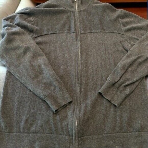 Axist Sweater Mens Size Large Dk Grey Full Zip Casual Knit Mock Neck - Picture 1 of 7